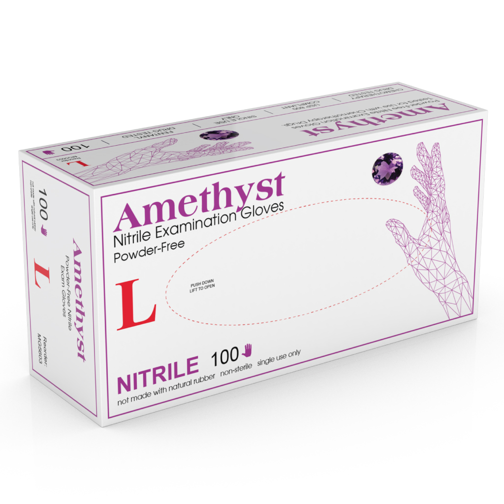 Amethyst Nitrile Exam, 7.2 mil Dark Blue Textured