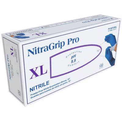 NitraGrip Pro 2-Ply Blue/White Nitrile Exam Gloves 100 Count