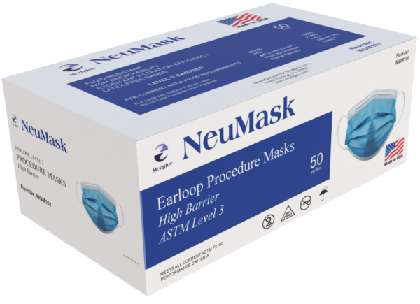 NeuMask Procedure Ear-loop Blue Level 3 Made in USA - Image 3
