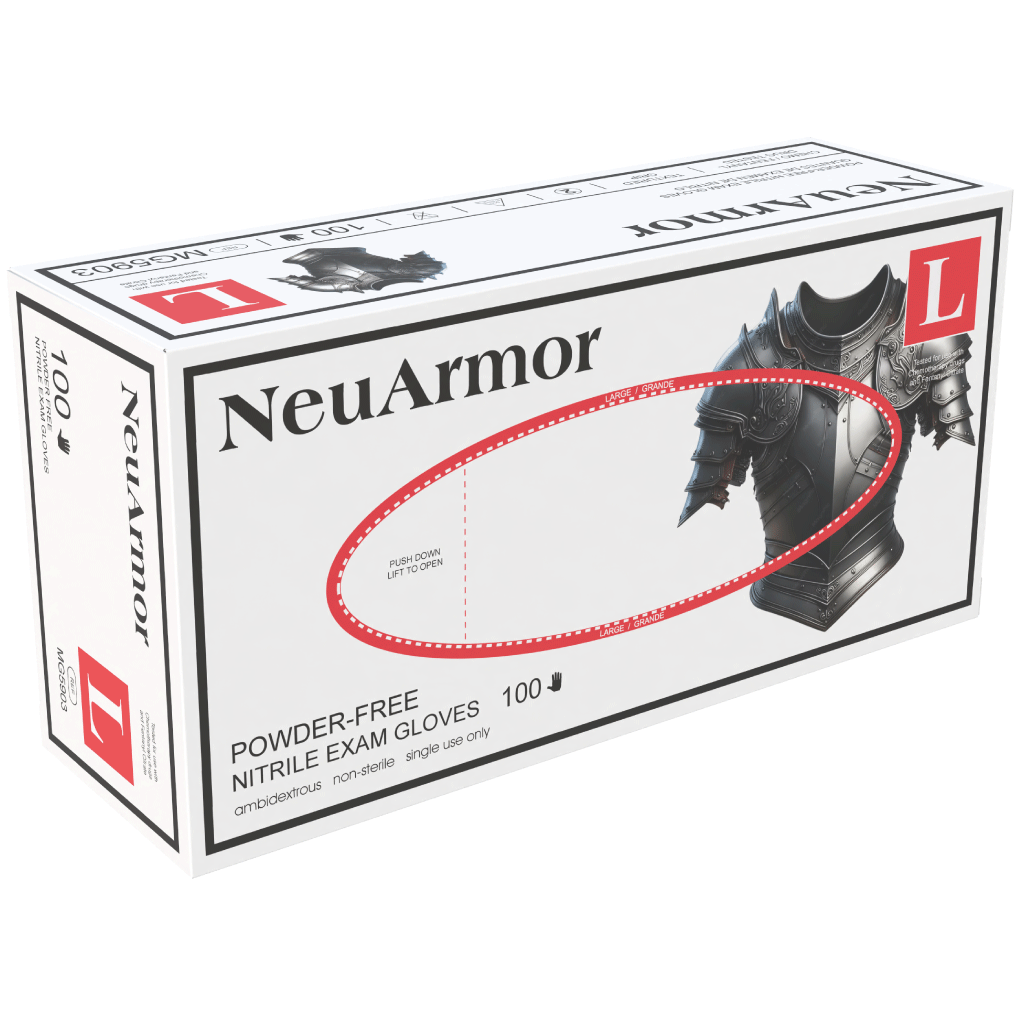 NeuArmor Nitrile Exam Gloves, 8 mil Black